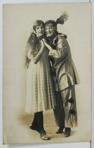 Rppc Young Ladies in Costumes Studio Portrait Real Photo c1910 Postcard O4