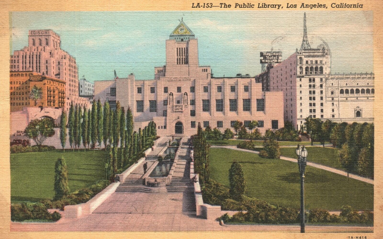 Vintage Postcard 1946 The Public Library Building Los Angeles