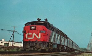 Vintage Postcard Canadian National 6760 Dorval Quebec Alco-Montreal Locomotive
