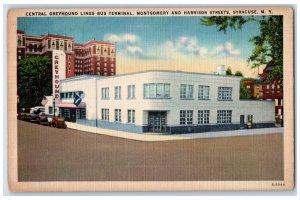 c1940's Central Greyhound Lines Bus Terminal Syracuse New York NY Postcard