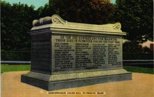 PLYMOUTH MASSACHUSETTS SARCOPHAGUS COLES HILL