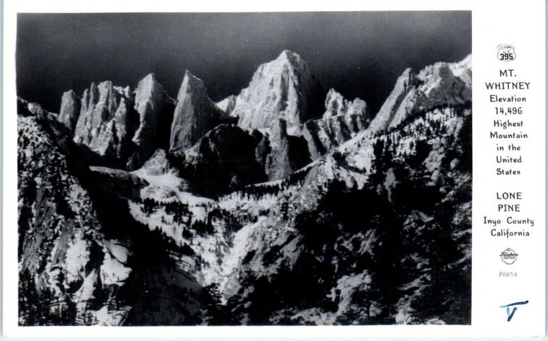 RPPC LONE PINE, CA California  MT WHITNEY   c1940s  Inyo County Frasher Postcard