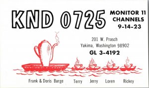 QSL Radio Card From Yakima Washington KND 0725