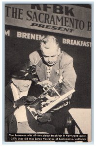 Tom Breneman Oldest Breakfast In Hollywood Guest Sacramento CA Antique Postcard