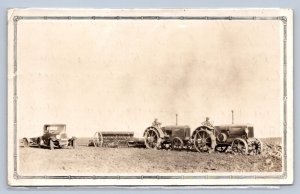 J93/ Interesting Non-Postcard c1920s Photograph Early Tractors Farming 329