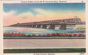 Canada Montreal Victoria Bridge Across St Lawrence River