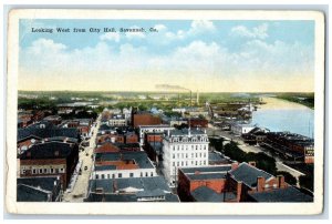 c1920 Looking West City Hall Exterior Building Savannah Georgia Vintage Postcard