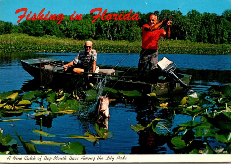 Florida Fishing Catching Big Mouth Bass Among The Lily Pads 1982