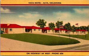Linen Postcard Vista Motel in Alva, Oklahoma