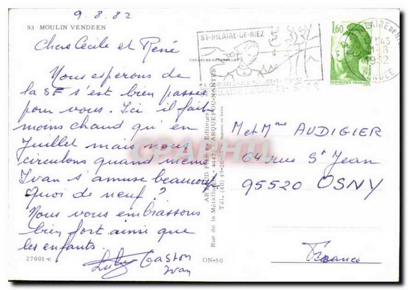 Postcard Modern Vendeen Mill Windmill