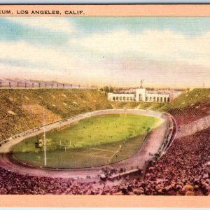 c1940s Los Angeles, CA Coliseum Stadium Football Game Crowd LA Linen PC A330