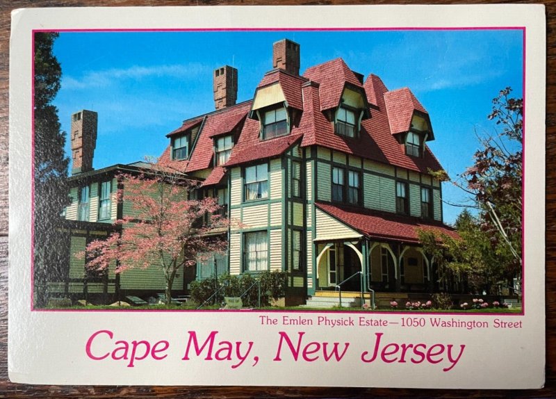Vintage Postcard 198's The Emlen Physick Estate, Washington Street, Cape May, NJ