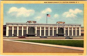 Postcard TRAIN STATION SCENE Newark New Jersey NJ AN2093