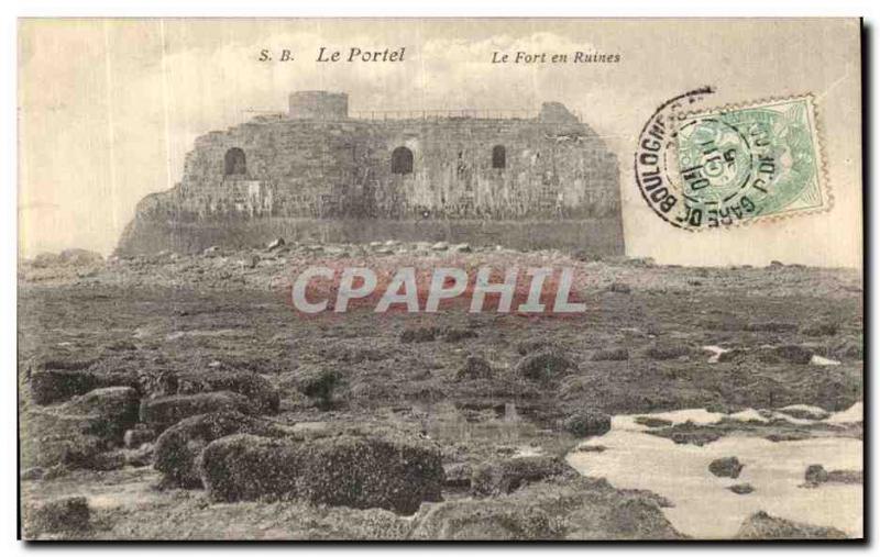 Old Postcard Le Portel in Fort Ruins