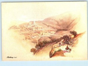 DAVID ROBERTS Artist Signed ~ BETHANY (Israel) The Holy Land  4x6 Postcard