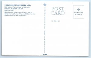 CALGARY, Alberta Canada ~ CHEVRON MOTOR HOTEL Roadside c1960s  Postcard