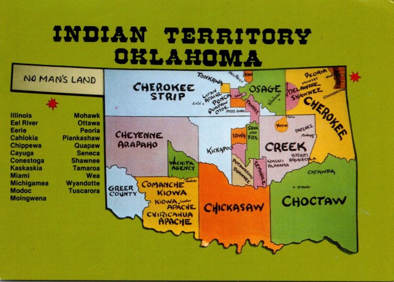 Oklahoma With Map Showing Indian Territories