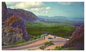 Windward Oahu as seen from the Nuuanu Pali Lookout Hawaii Postcard Posted 1972