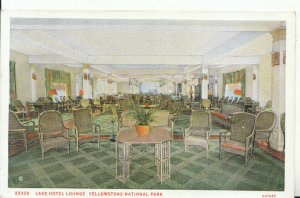 America Postcard - Lake Hotel Lounge - Yellowstone National Park - Ref 18210A