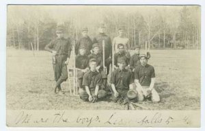 Litchfield ME Baseball Team Bats Balls RPPC Real Photo Postcard