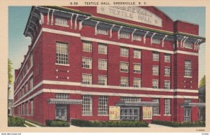 GREENVILLE, South Carolina, 1930-40s; Textile Hall