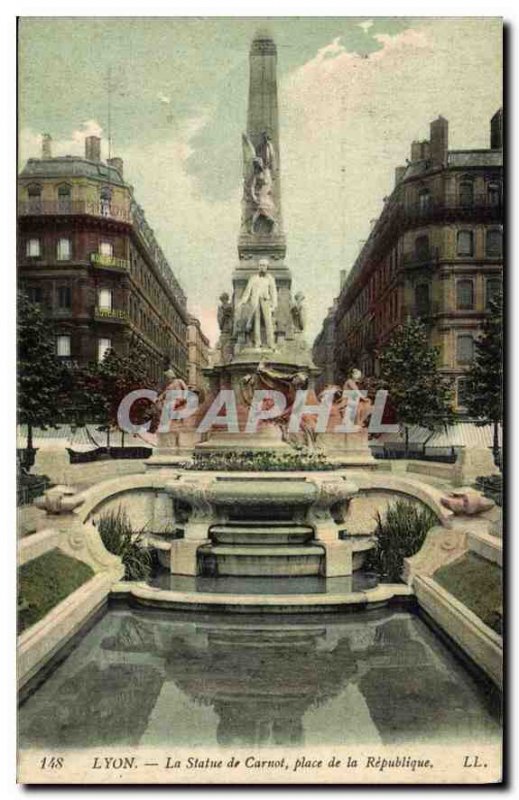 Old Postcard Lyon Place Carnot The Statue of the Republic