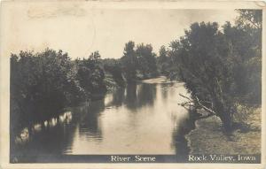 1907-1915 Real Photo Postcard; River Scene, Rock Valley IA Sioux County Posted