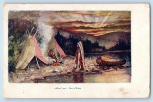 Tammen Signed Postcard Home Sweet Home Indian Teepee Clearwater Nebraska NE