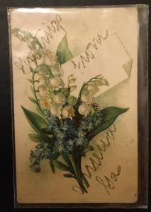Postcard Unused Embossed Flowers “Greetings from ? GA? LB