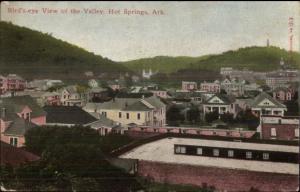 Hot Springs AR Birdseye View of Valley c1910 Postcard