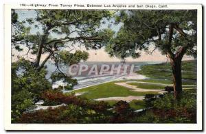 VINTAGE POSTCARD Highway From Torrey Pines Between Los 