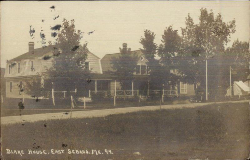 East Sebago ME Blake House c1920 Real Photo Postcard