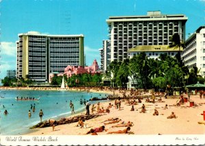 Hawaii Waikiki Beach Showing Hotels 1979