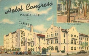 Autos Hotel Congress Pueblo Colorado 1913 Postcard MWM Roadside 8157