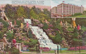 Illinois Chicago Waterfalls And Rock Garden In Olson Park Surrounding Olson R...