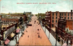 Postcard Broadway Looking North in Oklahoma City, Oklahoma