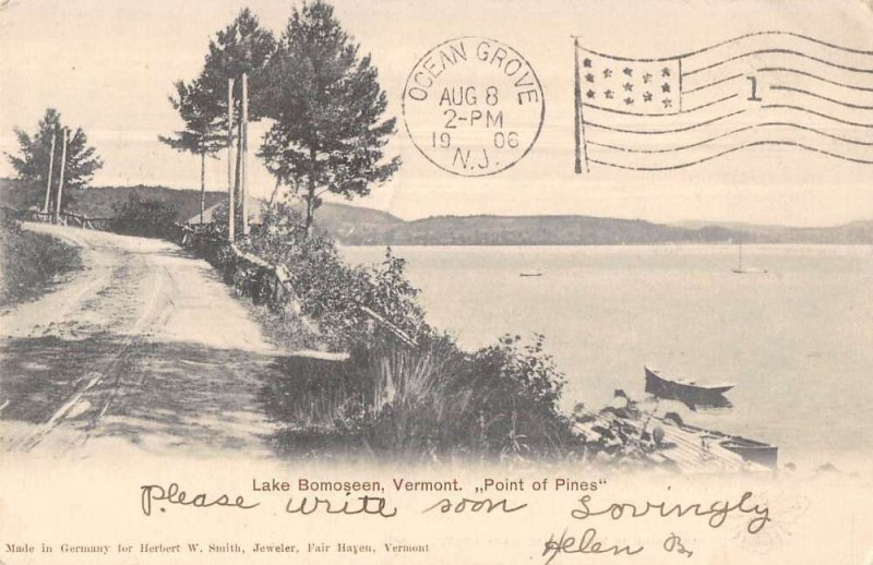 lake Bomoseen Vermont Point of Pines Scenic View Vintage Postcard AA50530