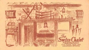 THE SWISS CHALET Colorado Springs, CO Restaurant c1940s Vintage Postcard