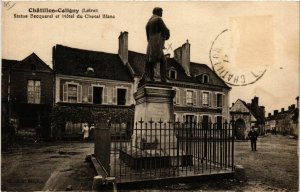 CPA CHATILLON-COLIGNY - Statue Becquerel et Hotel de Cheval Blanc (632105)