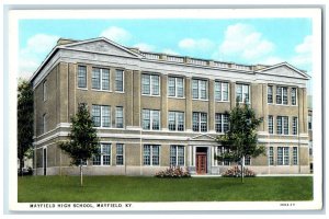 c1920's Mayfield High School Campus Building Entrance Mayfield Kentucky Postcard