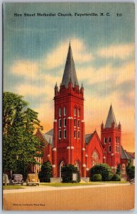 Vtg Fayetteville North Carolina NC Hay Street Methodist Church 1940s Postcard