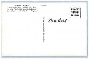 Jefferson City Missouri Postcard Veits Motel Highway West Exterior c1960 Vintage