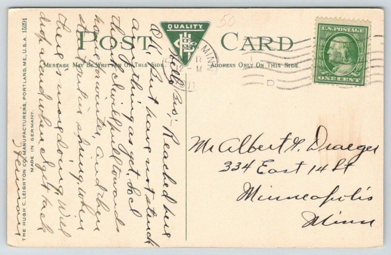 Duluth MinnesotaKids on Bank of Little Lake on Boulevard Drive1911 Postcard