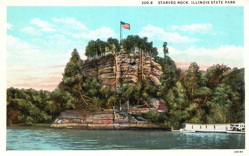 Vintage Postcard 1920's Starved Rock La Salle County Illinois State