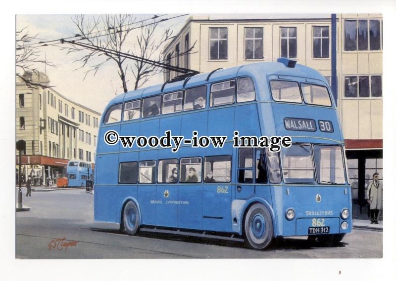 tm6051 - Walsall Trolley Bus Sunbeam F4a No.862 - Artist - G.S.Cooper - postcard