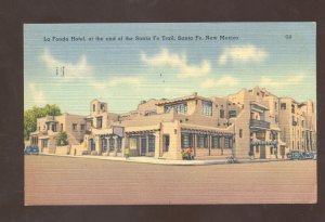 SANTA FE NEW MEXICO ROUTE 66 FRED HARVEY HOTEL LINEN ADVERTISING POSTCARD