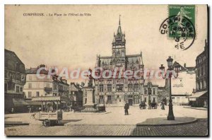 Old Postcard Compiegne Place Of I'Hotel Town