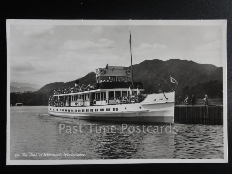 Cumbria: The Ferry Boat TEAL at Windermere RP Old Postcard - Lake District