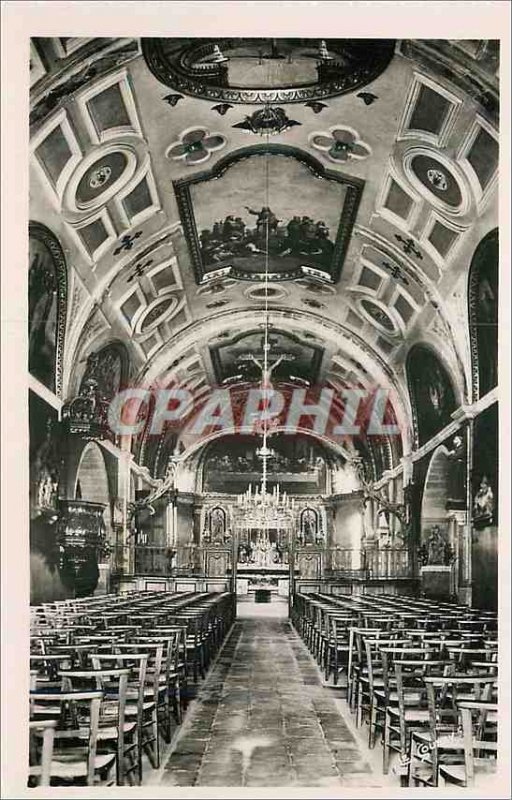 Modern Postcard Normandy Picturesque Church Montfarville (Manche) The Interior