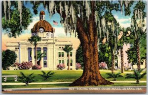 Volusia County Court House De Land Florida FL Landscape Grounds Postcard